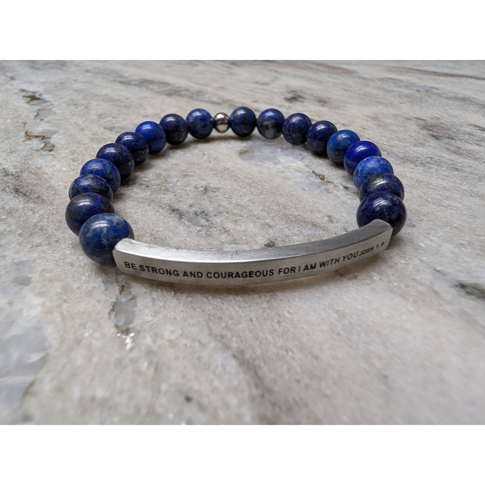 BE STRONG AND COURAGEOUS FOR I AM WITH YOU JOSHUA 1:9 Men's Bracelet